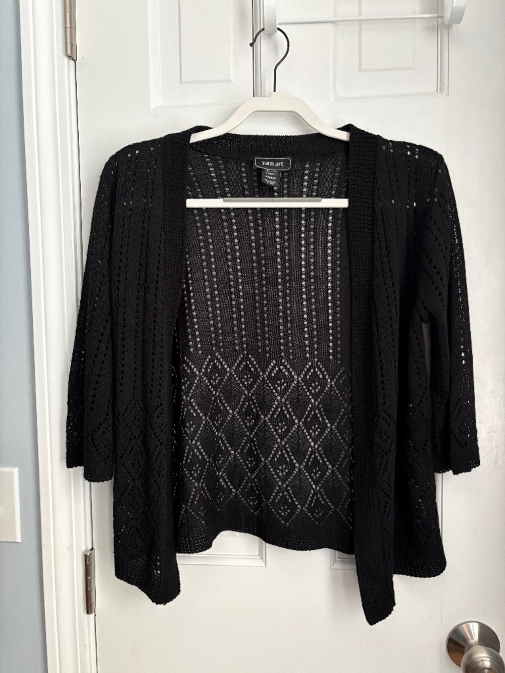 3/4 sleeve open knit sweater, Size M